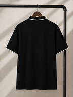 MAUDISCH Black Premium Polo T-Shirt with Contrast Tipping