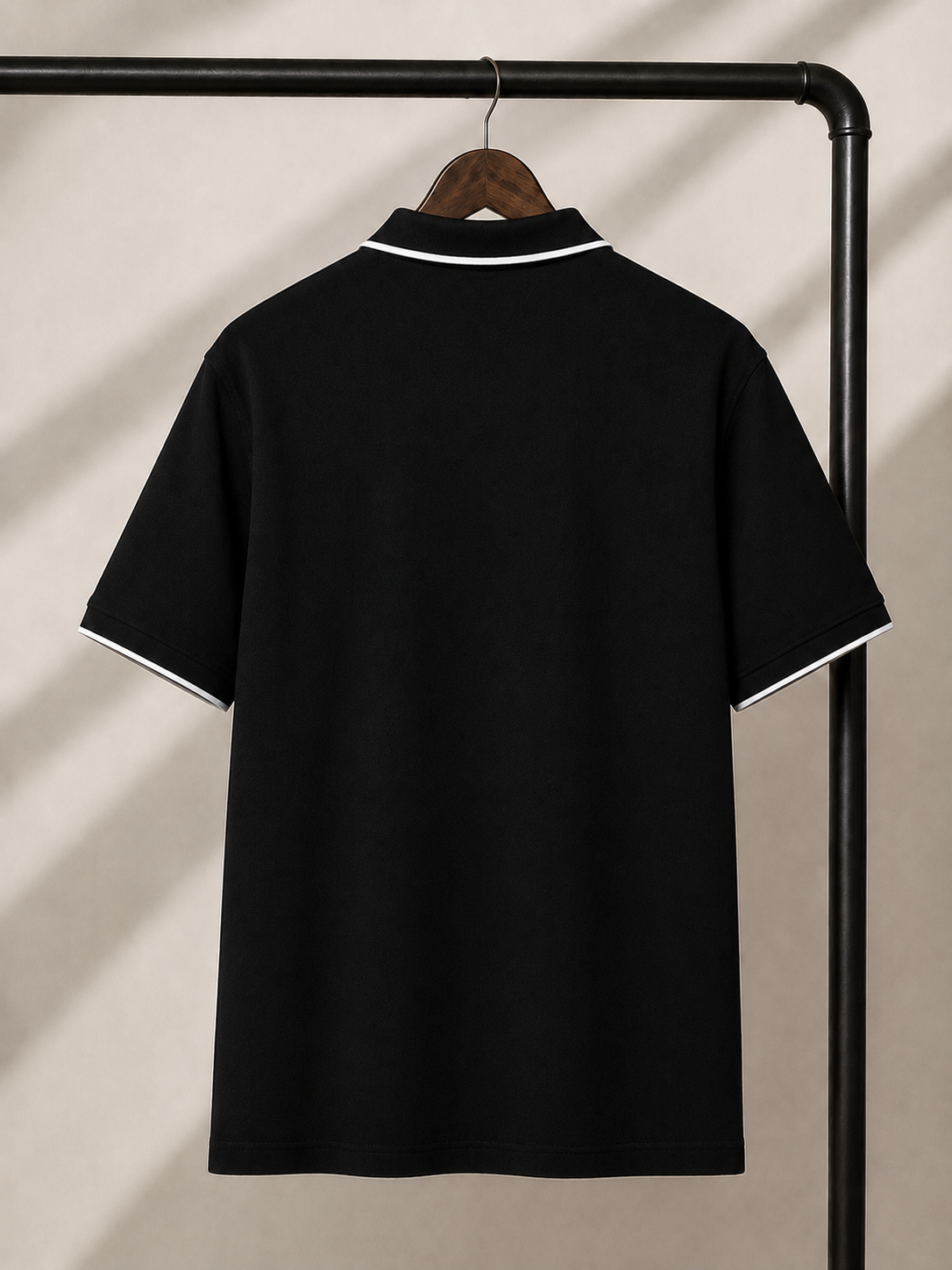 MAUDISCH Black Premium Polo T-Shirt with Contrast Tipping