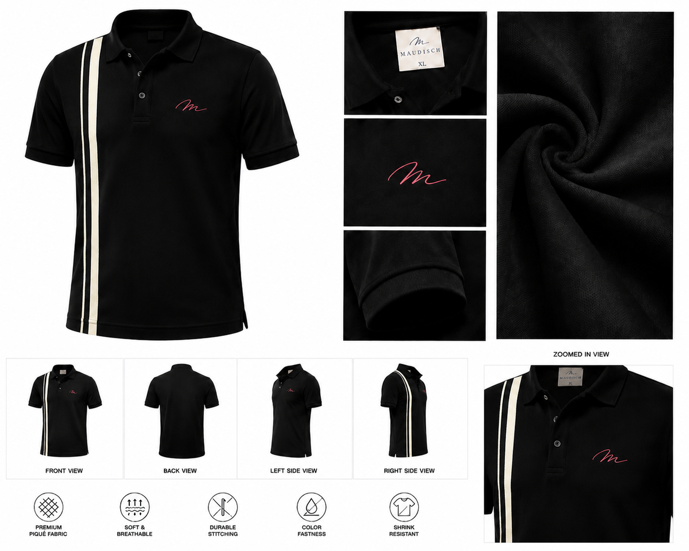 Premium Stripe Polo T-Shirt