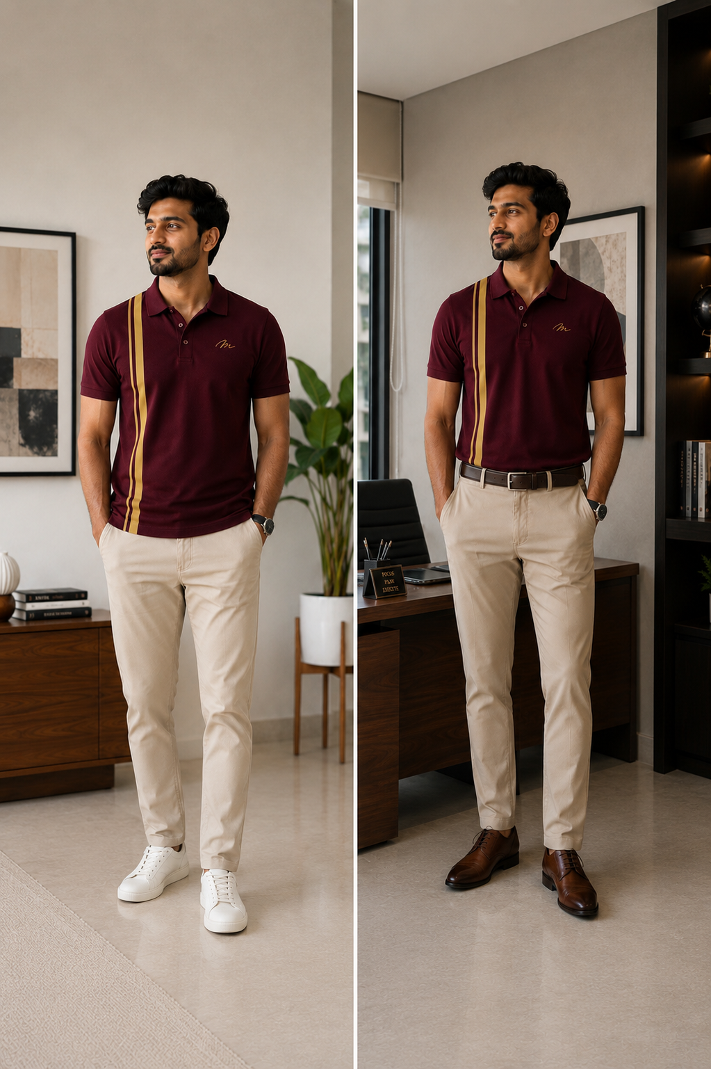 Premium Stripe Polo T-Shirt