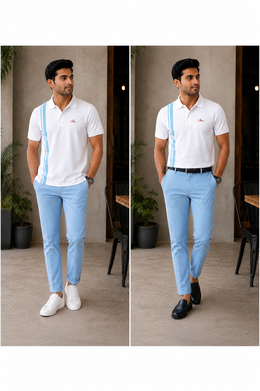 Premium Stripe Polo T-Shirt