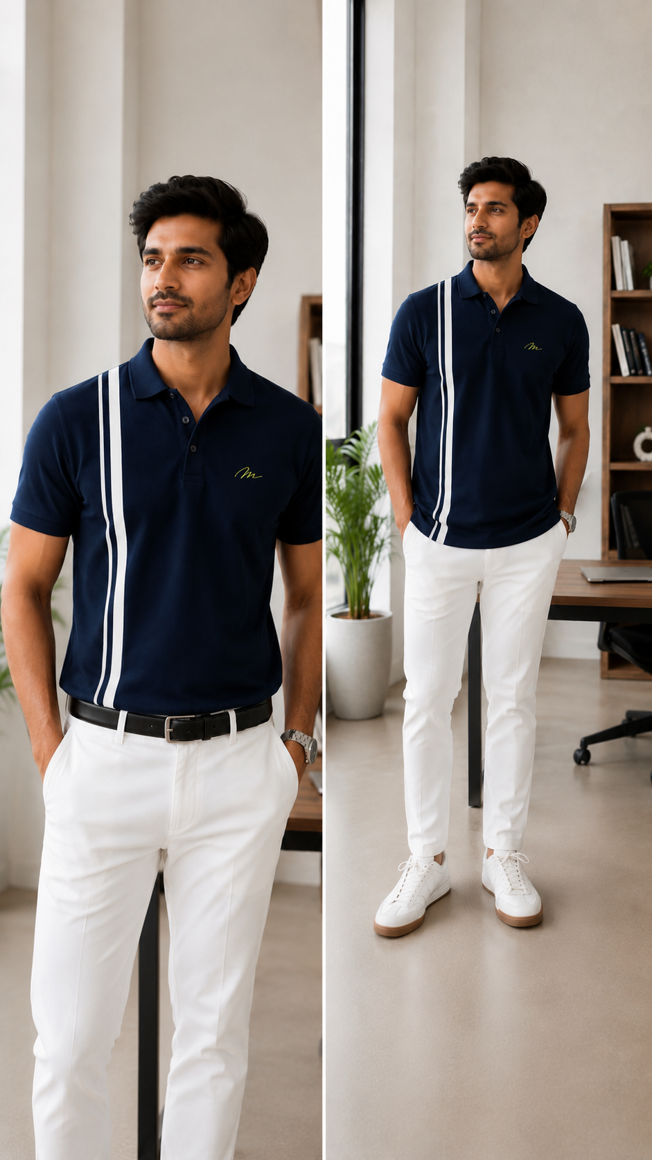 Premium Stripe Polo T-Shirt