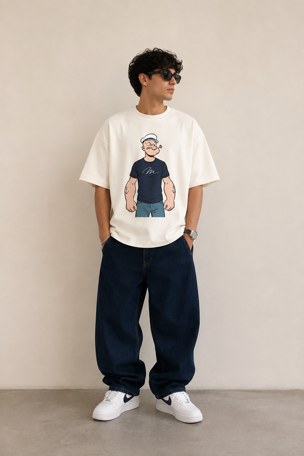 MAUDISCH POPEYE Graphic Oversized T-Shirt