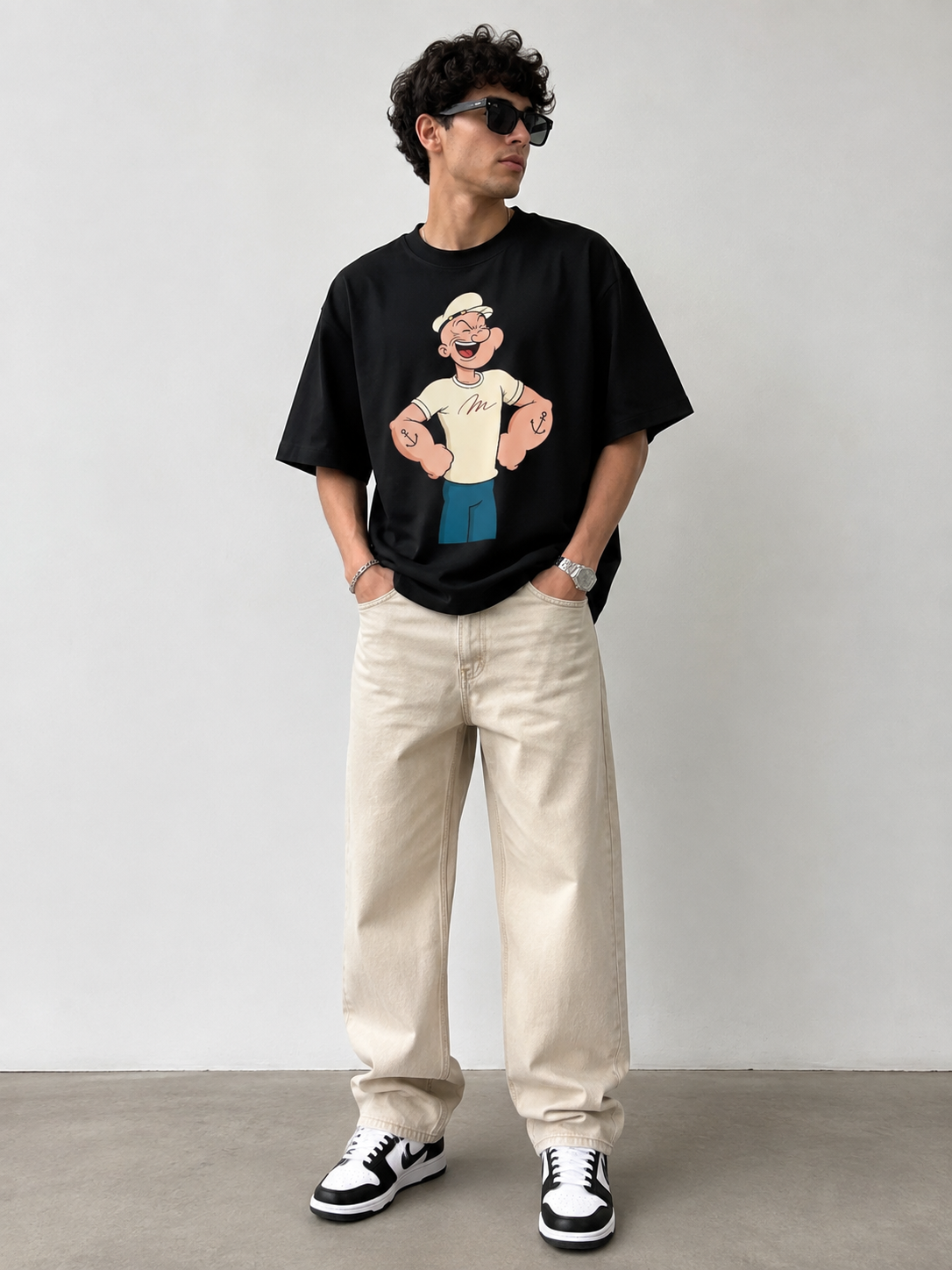 MAUDISCH POPEYE Graphic Oversized T-Shirt